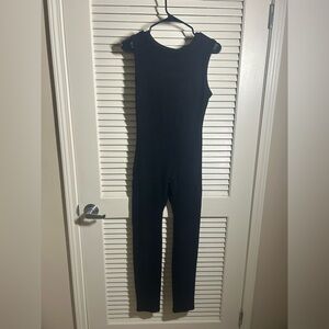 THE FOXY KIND Black Sleeveless Ribbed Jumpsuit Romper Size Large